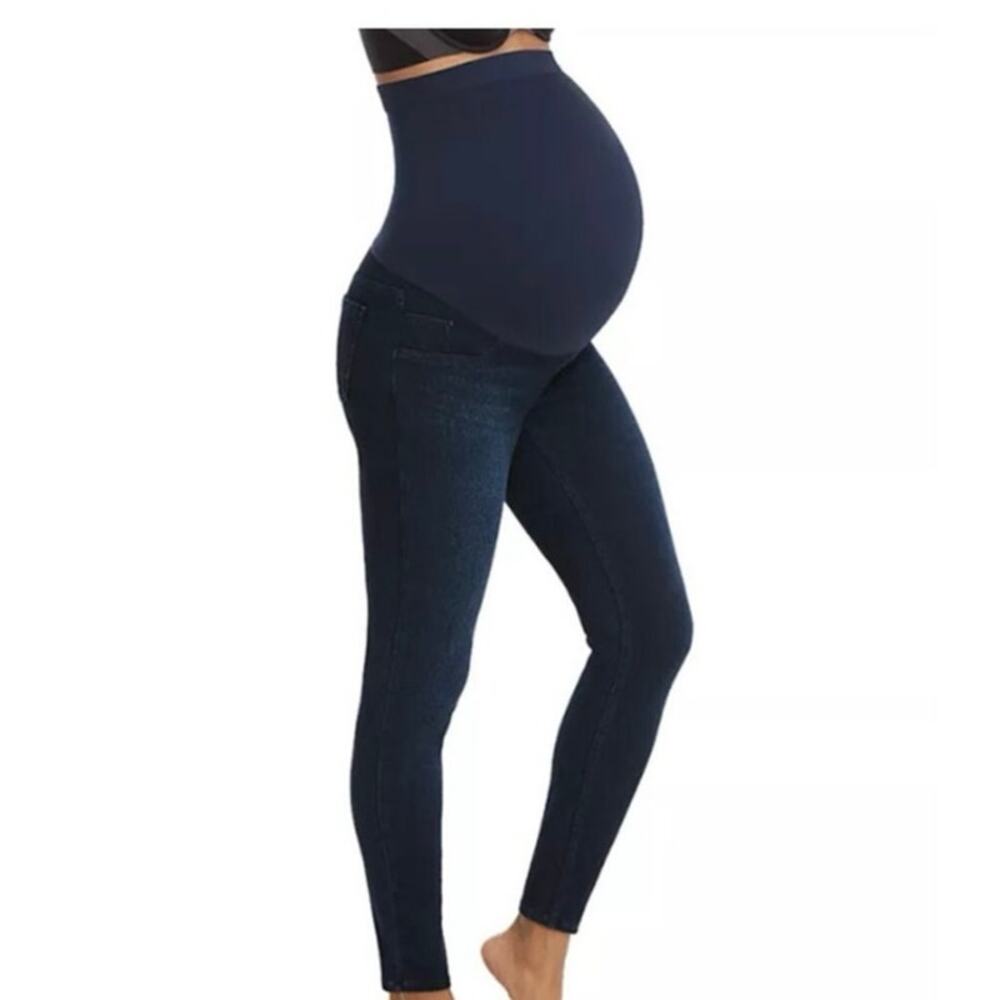 SPANX Blue Skinny Jeans High-Waisted Stretch